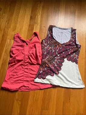 Prana Black Double-Strap + REI cross Tanks (small), 2x Prana v tank (xs) + pants